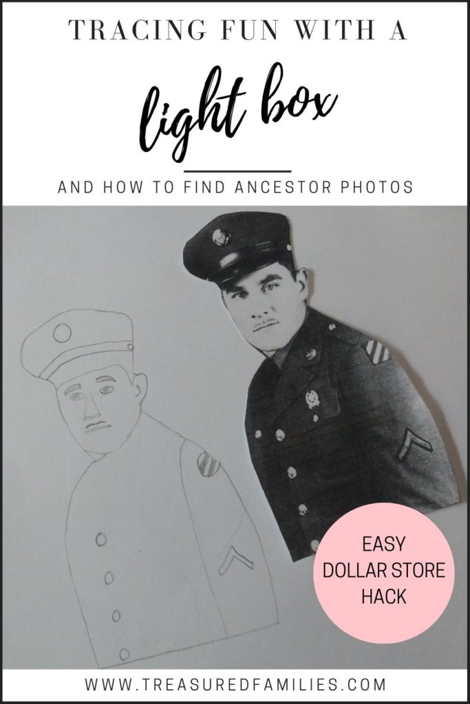 tracing fun with a light box and how to find ancestor photos