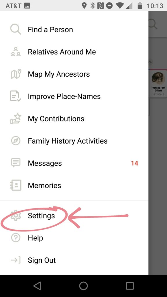 Screenshot showing settings