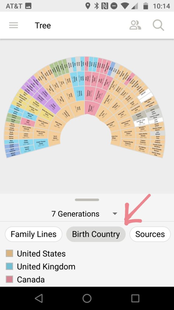 Screenshot showing the FamilySearch Family Tree App