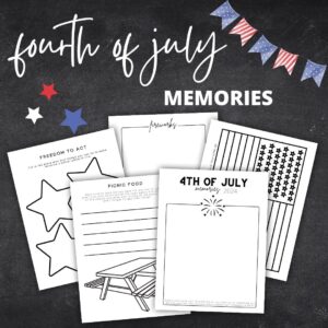 Contents of 4th of July memory printable pack (product thumbnail)